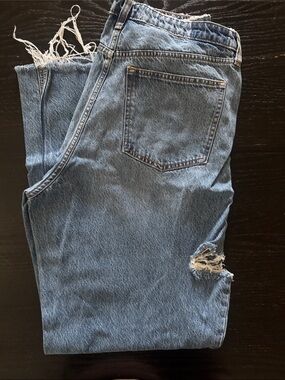 Abercrombie & Fitch High-Rise Light Blue Distressed Jeans